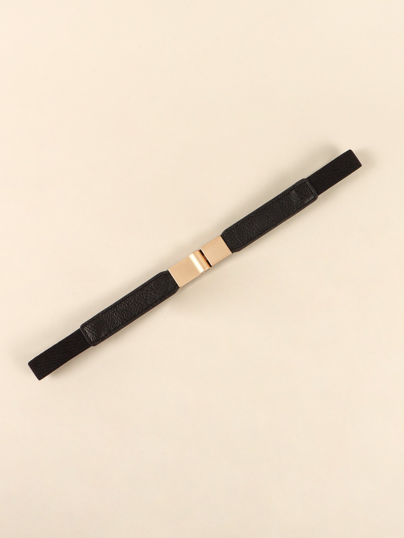 Gold Clip Elastic Skinny Belt