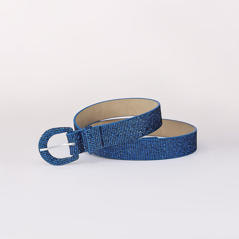 Sequin Leather Belt