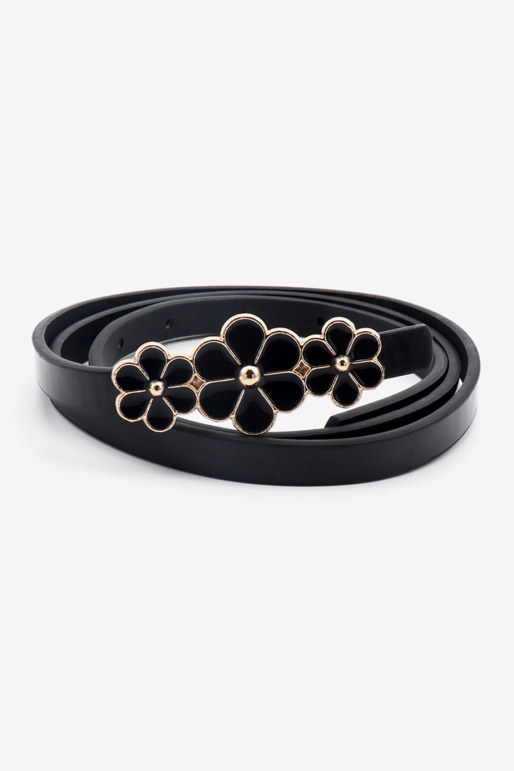 Flower Decor Skinny Belt