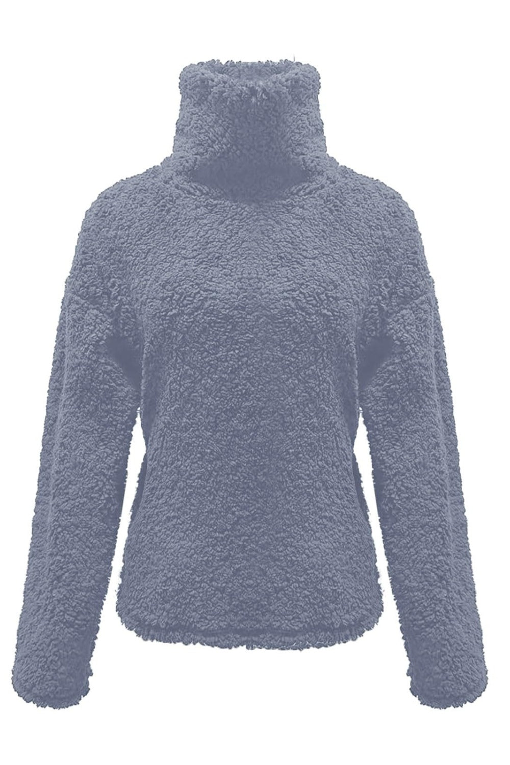 Cozy Caramel Fuzzy Turtleneck Sweatshirt